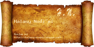 Halasy Noémi névjegykártya